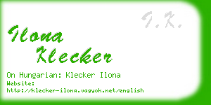 ilona klecker business card